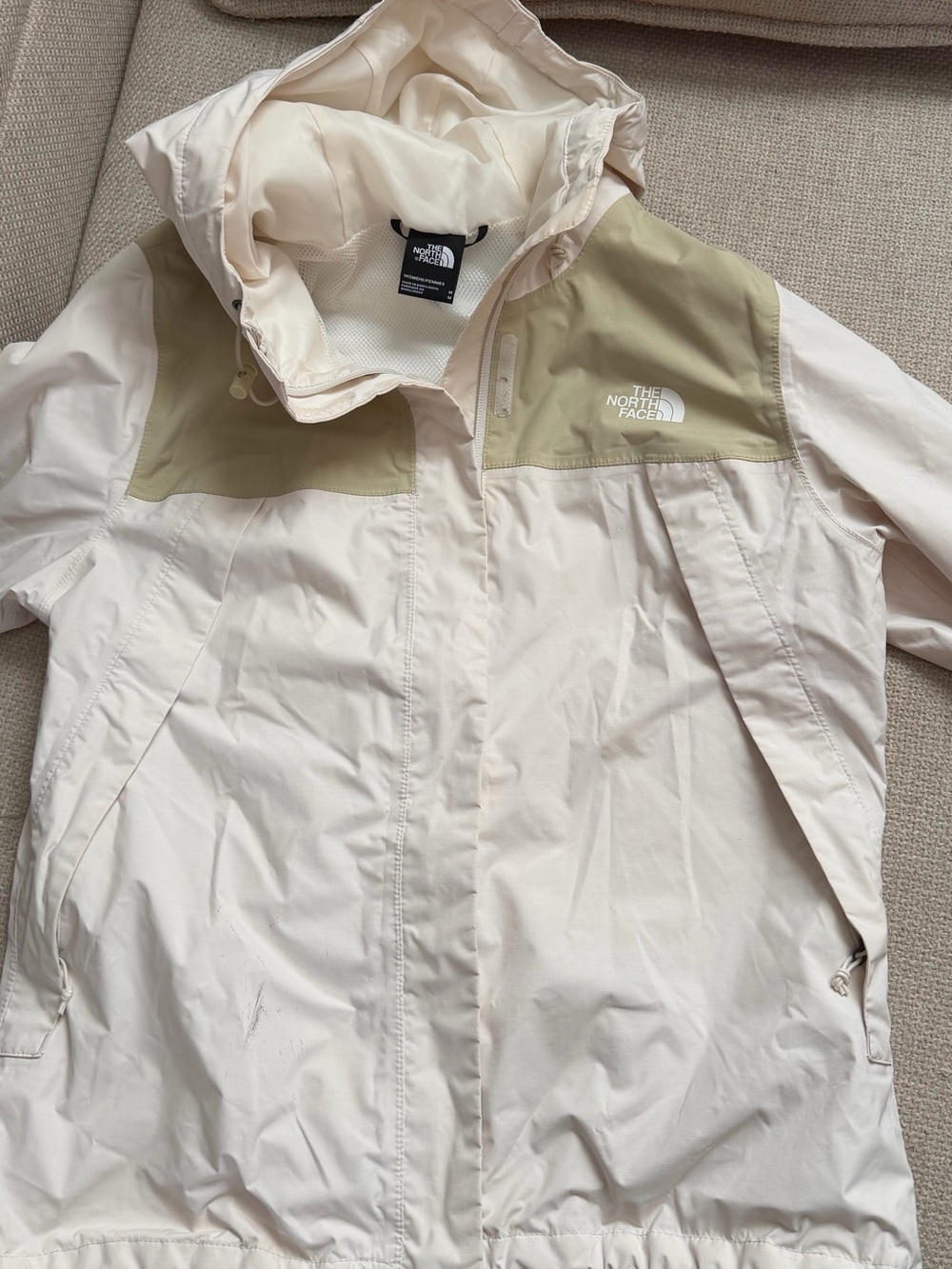 The North Face Women's Cream and Olive Two-Tone Ski Jacket